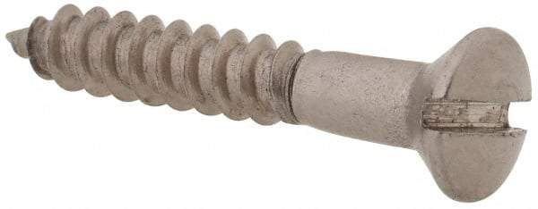 Value Collection - #4, 3/4" Length Under Head, Slotted Drive, Oval Head Wood Screw - Stainless Steel, Grade 18-8 - Exact Industrial Supply