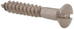 Value Collection - #4, 3/4" Length Under Head, Slotted Drive, Oval Head Wood Screw - Stainless Steel, Grade 18-8 - Exact Industrial Supply