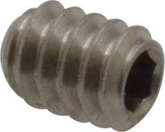 Value Collection - #10-24 UNC, 1/4" OAL, Cup Point Set Screw - Grade 316 Stainless Steel, 3/32" Key - Exact Industrial Supply