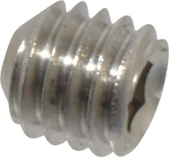Value Collection - #10-32 UNF, 3/16" OAL, Cup Point Set Screw - Grade 316 Stainless Steel, 3/32" Key - Exact Industrial Supply