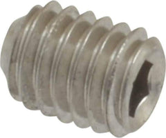 Value Collection - #10-32 UNF, 1/4" OAL, Cup Point Set Screw - Grade 316 Stainless Steel, 3/32" Key - Exact Industrial Supply