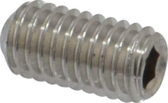 Value Collection - #10-32 UNF, 3/8" OAL, Cup Point Set Screw - Grade 316 Stainless Steel, 3/32" Key - Exact Industrial Supply