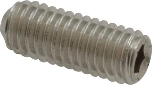 Value Collection - #10-32 UNF, 1/2" OAL, Cup Point Set Screw - Grade 316 Stainless Steel, 3/32" Key - Exact Industrial Supply