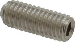 Value Collection - #10-32 UNF, 1/2" OAL, Cup Point Set Screw - Grade 316 Stainless Steel, 3/32" Key - Exact Industrial Supply