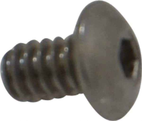 Value Collection - #4-40 UNC Hex Socket Drive, Button Screw - Grade 18-8 Stainless Steel, Uncoated, Fully Threaded, 3/16" Length Under Head - Exact Industrial Supply