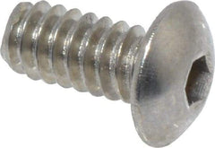 Value Collection - #4-40 UNC Hex Socket Drive, Button Screw - Grade 18-8 Stainless Steel, Uncoated, Fully Threaded, 1/4" Length Under Head - Exact Industrial Supply