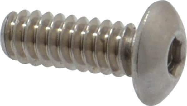 Value Collection - #4-40 UNC Hex Socket Drive, Button Screw - Grade 18-8 Stainless Steel, Uncoated, Fully Threaded, 5/16" Length Under Head - Exact Industrial Supply
