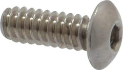 Value Collection - #4-40 UNC Hex Socket Drive, Button Screw - Grade 18-8 Stainless Steel, Uncoated, Fully Threaded, 5/16" Length Under Head - Exact Industrial Supply