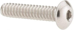 Value Collection - #4-40 UNC Hex Socket Drive, Button Screw - Grade 18-8 Stainless Steel, Uncoated, Fully Threaded, 1/2" Length Under Head - Exact Industrial Supply