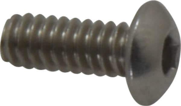 Value Collection - #10-24 UNC Hex Socket Drive, Button Screw - Grade 18-8 Stainless Steel, Uncoated, Fully Threaded, 1/2" Length Under Head - Exact Industrial Supply