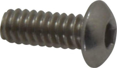 Value Collection - #10-24 UNC Hex Socket Drive, Button Screw - Grade 18-8 Stainless Steel, Uncoated, Fully Threaded, 1/2" Length Under Head - Exact Industrial Supply