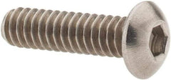 Value Collection - #10-24 UNC Hex Socket Drive, Button Screw - Grade 18-8 Stainless Steel, Uncoated, Fully Threaded, 3/4" Length Under Head - Exact Industrial Supply