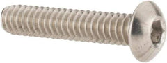 Value Collection - #10-24 UNC Hex Socket Drive, Button Screw - Grade 18-8 Stainless Steel, Uncoated, Fully Threaded, 1" Length Under Head - Exact Industrial Supply