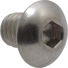 Value Collection - #10-32 UNF Hex Socket Drive, Button Screw - Grade 18-8 Stainless Steel, Uncoated, Fully Threaded, 1/4" Length Under Head - Exact Industrial Supply