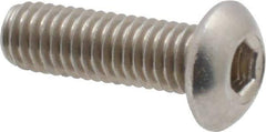 Value Collection - #10-32 UNF Hex Socket Drive, Button Screw - Grade 18-8 Stainless Steel, Uncoated, Fully Threaded, 5/8" Length Under Head - Exact Industrial Supply