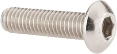 Value Collection - #10-32 UNF Hex Socket Drive, Button Screw - Grade 18-8 Stainless Steel, Uncoated, Fully Threaded, 3/4" Length Under Head - Exact Industrial Supply