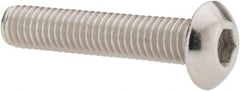 Value Collection - #10-32 UNF Hex Socket Drive, Button Screw - Grade 18-8 Stainless Steel, Uncoated, Fully Threaded, 1" Length Under Head - Exact Industrial Supply