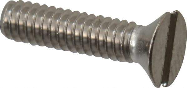 Value Collection - #2-56 UNC, 3/8" OAL Slotted Drive Machine Screw - Flat Head, Grade 18-8 Stainless Steel, Uncoated, Without Washer - Exact Industrial Supply