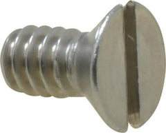 Value Collection - #10-24 UNC, 3/8" OAL Slotted Drive Machine Screw - Flat Head, Grade 18-8 Stainless Steel, Uncoated, Without Washer - Exact Industrial Supply