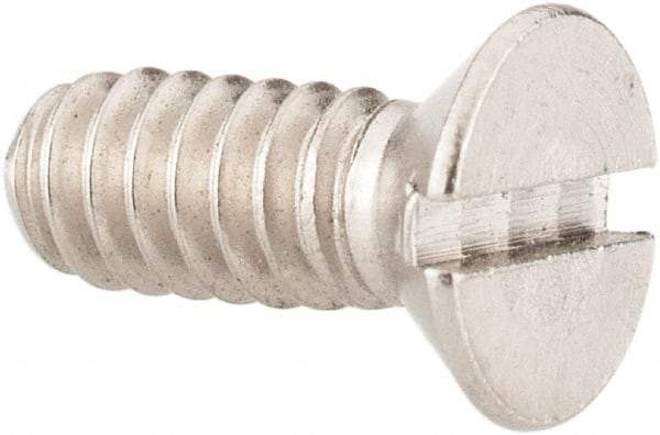 Value Collection - #10-24 UNC, 1/2" OAL Slotted Drive Machine Screw - Flat Head, Grade 18-8 Stainless Steel, Uncoated, Without Washer - Exact Industrial Supply