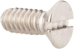 Value Collection - #10-24 UNC, 1/2" OAL Slotted Drive Machine Screw - Flat Head, Grade 18-8 Stainless Steel, Uncoated, Without Washer - Exact Industrial Supply