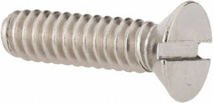 Value Collection - #10-24 UNC, 3/4" OAL Slotted Drive Machine Screw - Flat Head, Grade 18-8 Stainless Steel, Uncoated, Without Washer - Exact Industrial Supply