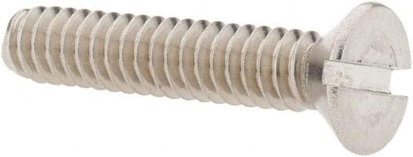 Value Collection - #10-24 UNC, 1" OAL Slotted Drive Machine Screw - Flat Head, Grade 18-8 Stainless Steel, Uncoated, Without Washer - Exact Industrial Supply