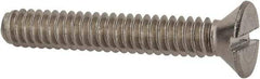 Value Collection - #10-24 UNC, 1-1/4" OAL Slotted Drive Machine Screw - Flat Head, Grade 18-8 Stainless Steel, Uncoated, Without Washer - Exact Industrial Supply