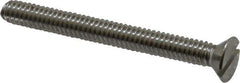 Value Collection - #10-24 UNC, 1-1/2" OAL Slotted Drive Machine Screw - Flat Head, Grade 18-8 Stainless Steel, Uncoated, Without Washer - Exact Industrial Supply