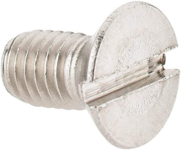Value Collection - #10-32 UNF, 3/8" OAL Slotted Drive Machine Screw - Flat Head, Grade 18-8 Stainless Steel, Uncoated, Without Washer - Exact Industrial Supply