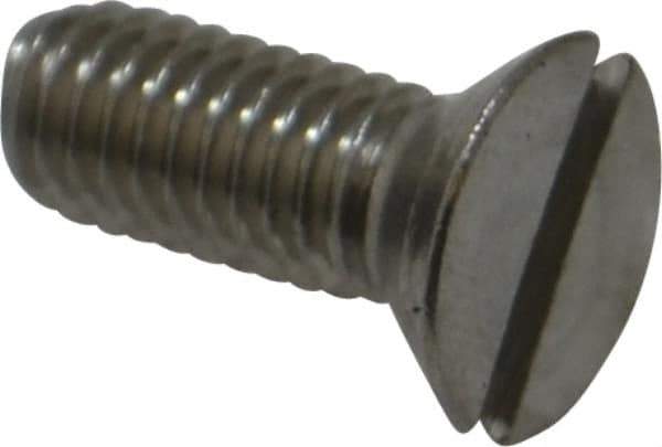 Value Collection - #10-32 UNF, 1/2" OAL Slotted Drive Machine Screw - Flat Head, Grade 18-8 Stainless Steel, Uncoated, Without Washer - Exact Industrial Supply