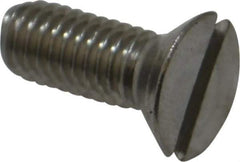 Value Collection - #10-32 UNF, 1/2" OAL Slotted Drive Machine Screw - Flat Head, Grade 18-8 Stainless Steel, Uncoated, Without Washer - Exact Industrial Supply