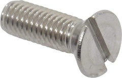 Value Collection - #10-32 UNF, 5/8" OAL Slotted Drive Machine Screw - Flat Head, Grade 18-8 Stainless Steel, Uncoated, Without Washer - Exact Industrial Supply