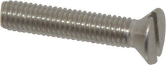 Value Collection - #10-32 UNF, 1" OAL Slotted Drive Machine Screw - Flat Head, Grade 18-8 Stainless Steel, Uncoated, Without Washer - Exact Industrial Supply