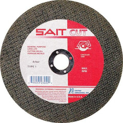 Sait - 4-1/2" 30 Grit Aluminum Oxide Cutoff Wheel - 5/64" Thick, 7/8" Arbor, 13,300 Max RPM, Use with Angle Grinders - Exact Industrial Supply
