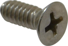 Value Collection - #10-24 UNC, 1/2" OAL Phillips Drive Machine Screw - Flat Head, Grade 18-8 Stainless Steel, Uncoated, Without Washer - Exact Industrial Supply