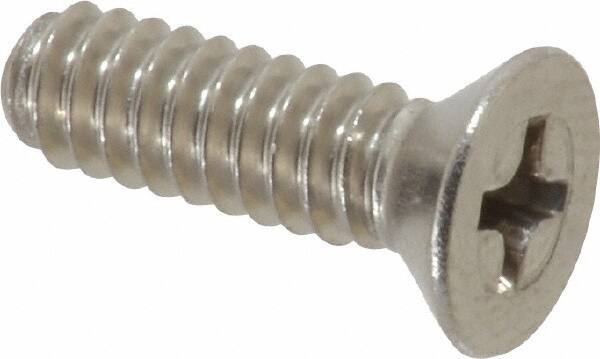 Value Collection - #10-24 UNC, 5/8" OAL Phillips Drive Machine Screw - Flat Head, Grade 18-8 Stainless Steel, Uncoated, Without Washer - Exact Industrial Supply