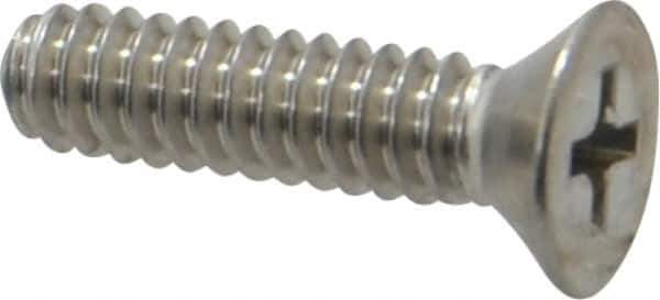Value Collection - #10-24 UNC, 3/4" OAL Phillips Drive Machine Screw - Flat Head, Grade 18-8 Stainless Steel, Uncoated, Without Washer - Exact Industrial Supply