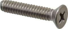 Value Collection - #10-24 UNC, 1" OAL Phillips Drive Machine Screw - Flat Head, Grade 18-8 Stainless Steel, Uncoated, Without Washer - Exact Industrial Supply