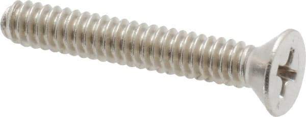 Value Collection - #10-24 UNC, 1-1/4" OAL Phillips Drive Machine Screw - Flat Head, Grade 18-8 Stainless Steel, Uncoated, Without Washer - Exact Industrial Supply