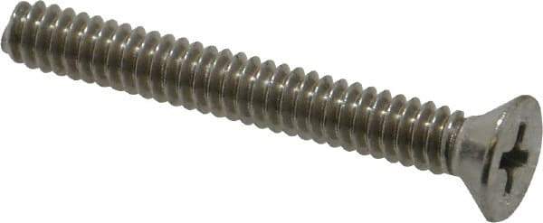 Value Collection - #10-24 UNC, 1-1/2" OAL Phillips Drive Machine Screw - Flat Head, Grade 18-8 Stainless Steel, Uncoated, Without Washer - Exact Industrial Supply