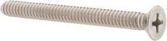 Value Collection - #10-24 UNC, 2" OAL Phillips Drive Machine Screw - Flat Head, Grade 18-8 Stainless Steel, Uncoated, Without Washer - Exact Industrial Supply