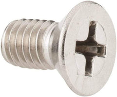 Value Collection - #10-32 UNF, 3/8" OAL Phillips Drive Machine Screw - Flat Head, Grade 18-8 Stainless Steel, Uncoated, Without Washer - Exact Industrial Supply