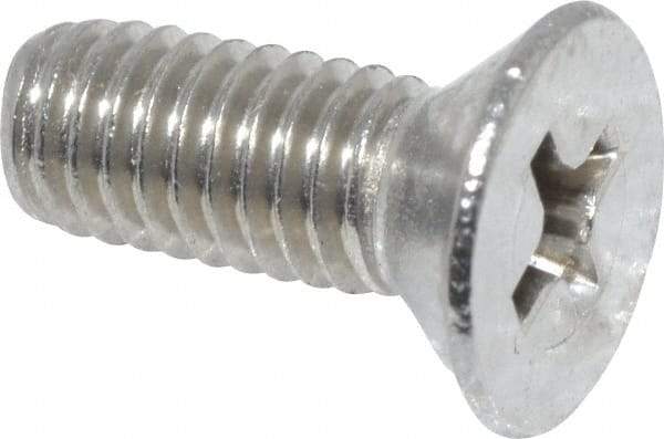 Value Collection - #10-32 UNF, 1/2" OAL Phillips Drive Machine Screw - Flat Head, Grade 18-8 Stainless Steel, Uncoated, Without Washer - Exact Industrial Supply