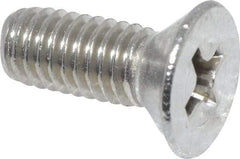 Value Collection - #10-32 UNF, 1/2" OAL Phillips Drive Machine Screw - Flat Head, Grade 18-8 Stainless Steel, Uncoated, Without Washer - Exact Industrial Supply