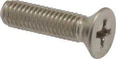 Value Collection - #10-32 UNF, 3/4" OAL Phillips Drive Machine Screw - Flat Head, Grade 18-8 Stainless Steel, Uncoated, Without Washer - Exact Industrial Supply