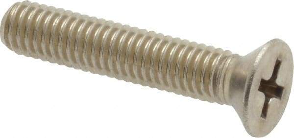 Value Collection - #10-32 UNF, 1" OAL Phillips Drive Machine Screw - Flat Head, Grade 18-8 Stainless Steel, Uncoated, Without Washer - Exact Industrial Supply