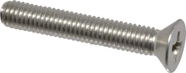 Value Collection - #10-32 UNF, 1-1/4" OAL Phillips Drive Machine Screw - Flat Head, Grade 18-8 Stainless Steel, Uncoated, Without Washer - Exact Industrial Supply