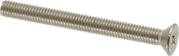 Value Collection - #10-32 UNF, 2" OAL Phillips Drive Machine Screw - Flat Head, Grade 18-8 Stainless Steel, Uncoated, Without Washer - Exact Industrial Supply