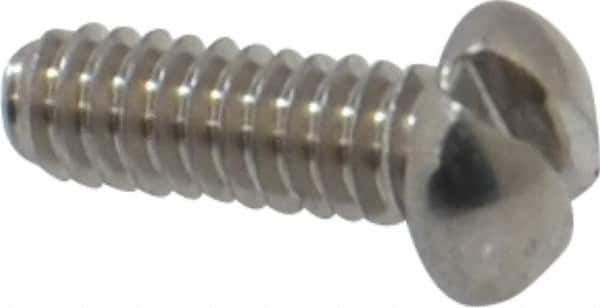 Value Collection - #2-56 UNC, 1/4" Length Under Head Slotted Drive Machine Screw - Round Head, Grade 18-8 Stainless Steel, Uncoated, Without Washer - Exact Industrial Supply